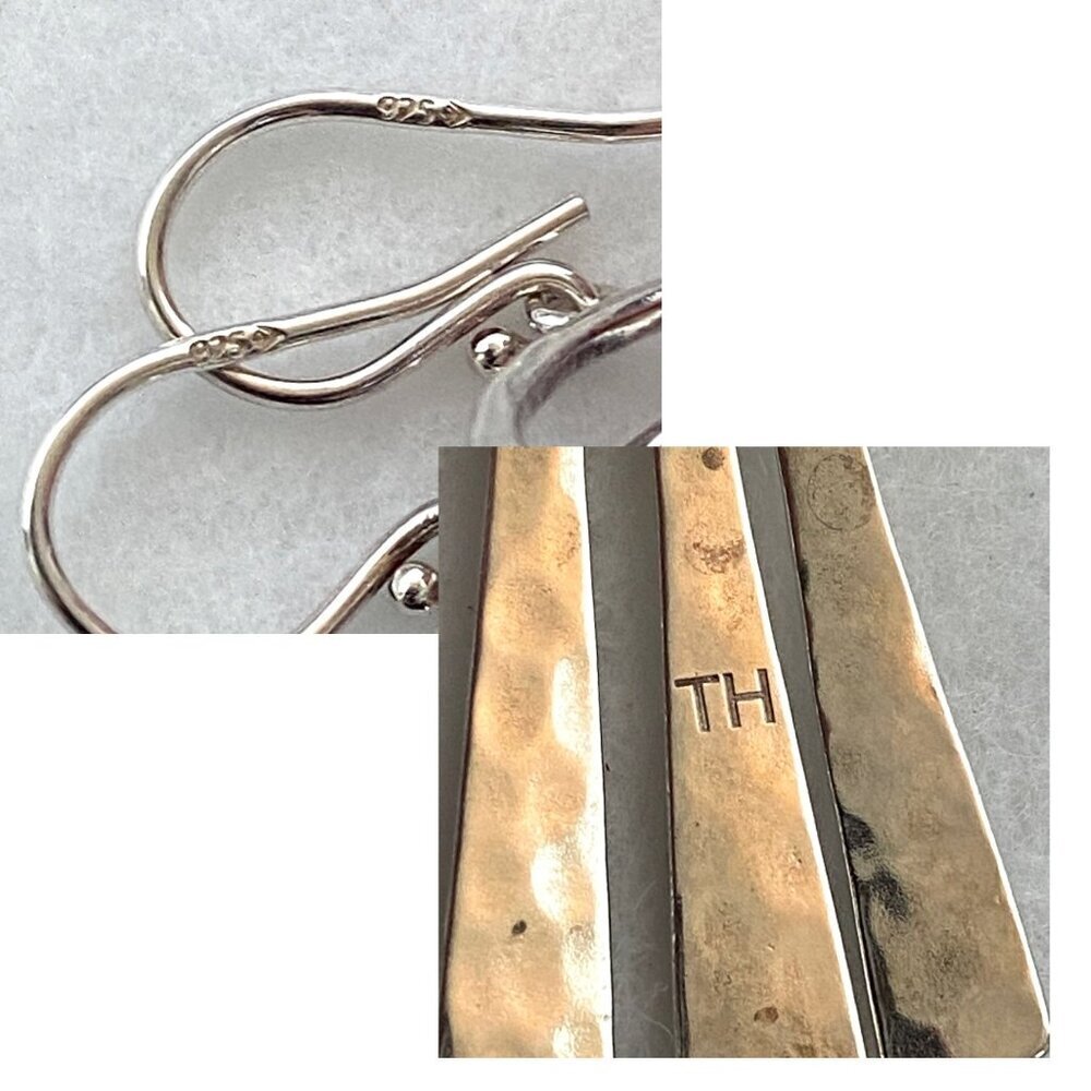 Silpada Sterling Silver 925 "Nod To Mod" Chandelier Hammered Dangle Earrings - Picture 8 of 16
